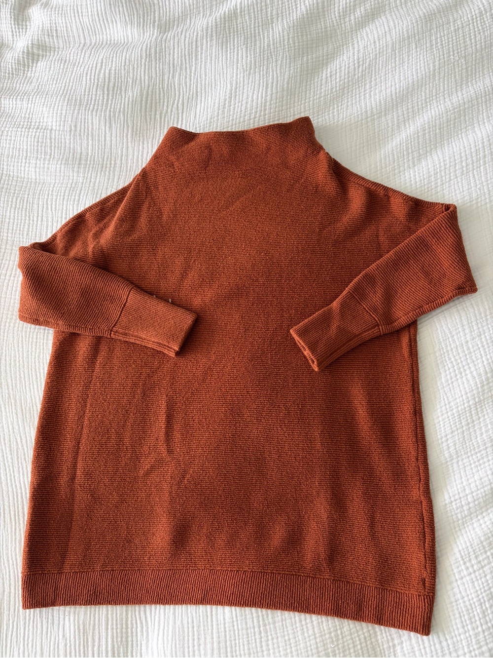 Free People Rust Orange Funnel Neck Sweater
